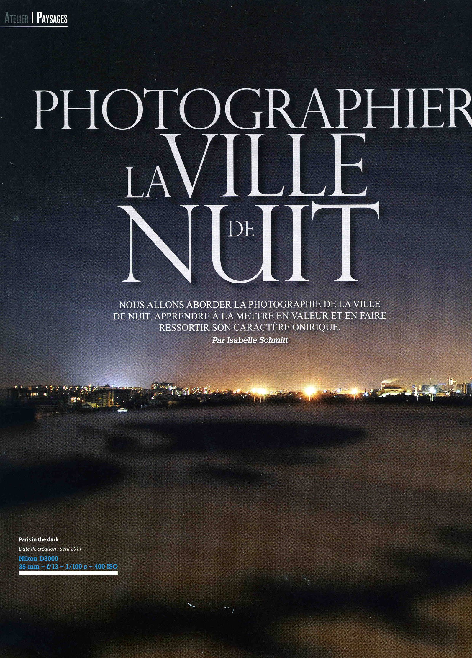 Article Photographier la ville de nuit par Isabelle Schmitt