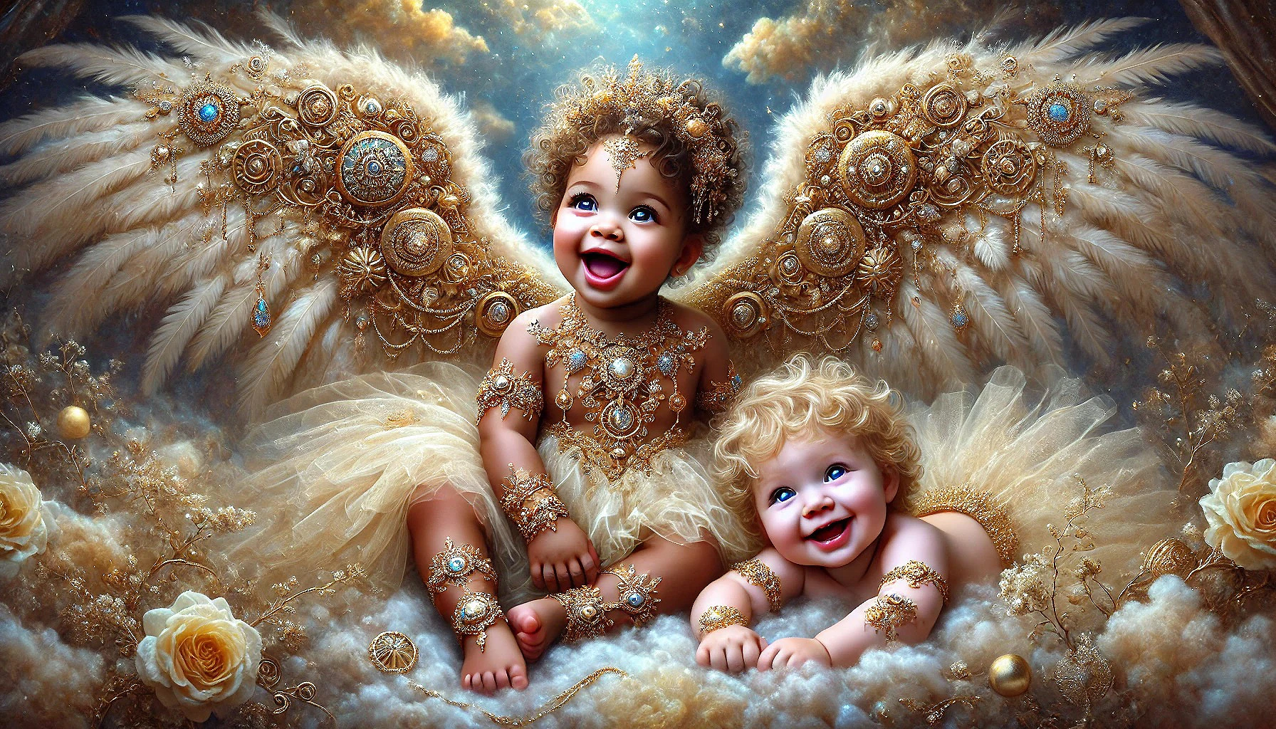 Angels and cherubs — artwork by Isabelle Schmitt